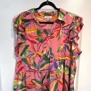 Tropical cap sleeve dress